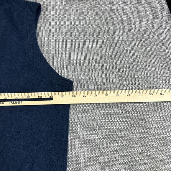 Lands End Sweater Vest Mens XL 100% Cashmere Blue Pullover V Neck Sleeveless - Picture 6 of 8